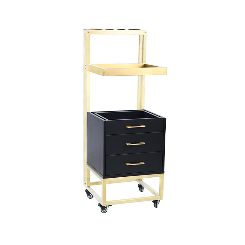 عربة حلاقة HZ2084BK/HZ2084W مع حامل أدوات معدنية وسلة