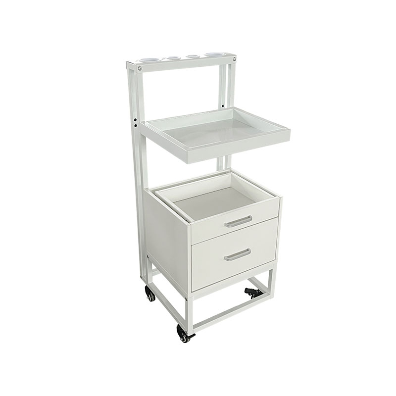 عربة حلاقة HZ2084BK/HZ2084W مع حامل أدوات معدنية وسلة