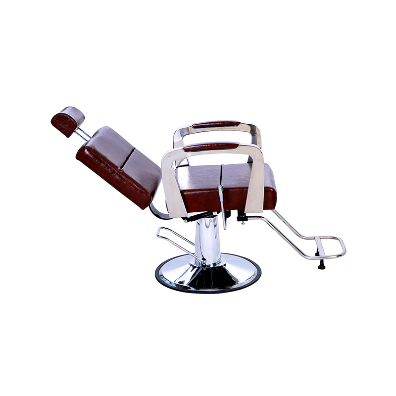 كرسي صالون متعدد الأغراض HZ8744 بني مع مسند ذراع فضي